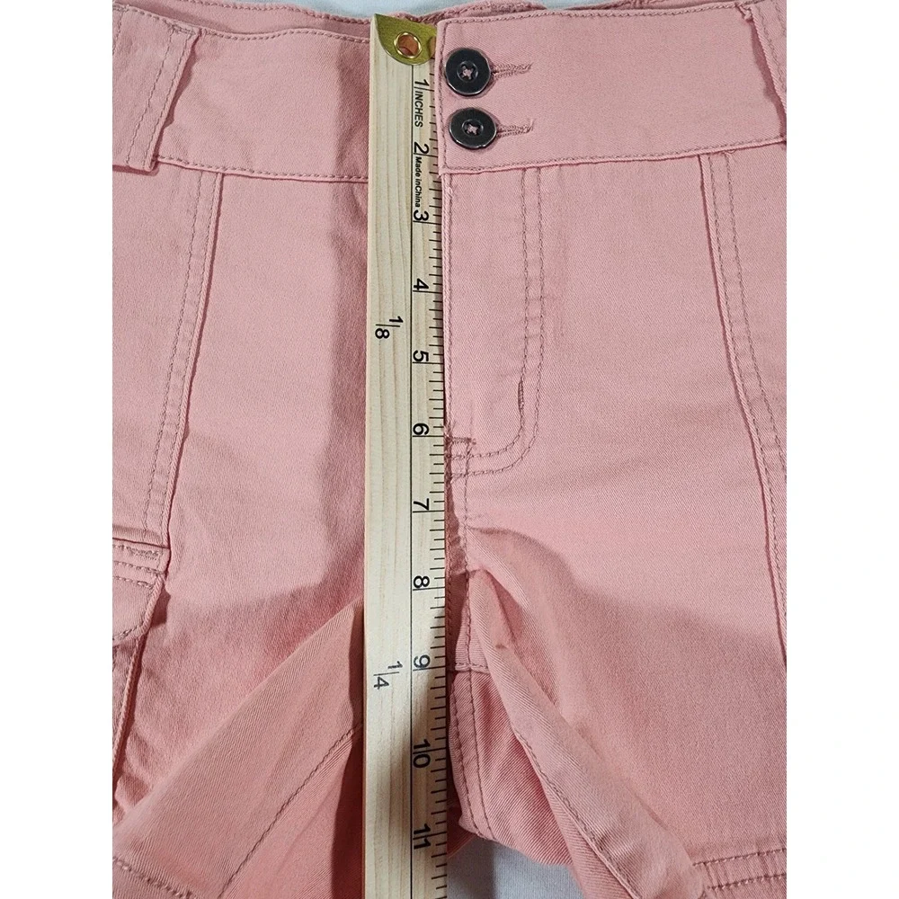 Market & Spruce Cargo Shorts Womens 8 Casual Pink Cotton Blend Stretch Utility